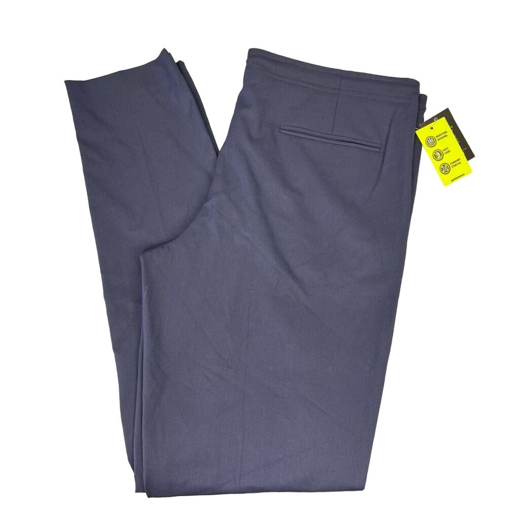Murano Performance Pants Slacks 34x34 Navy Blue NEW Flat Front Dress Pants